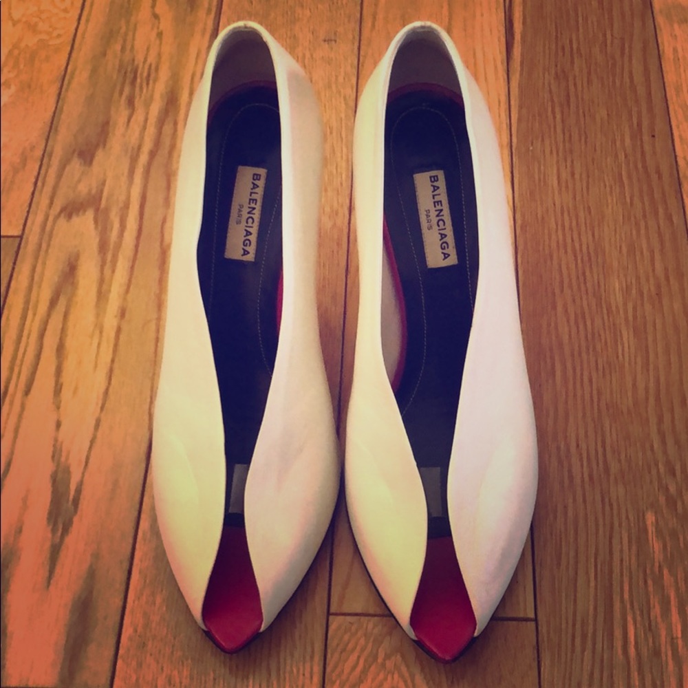 Balenciaga White Heels
